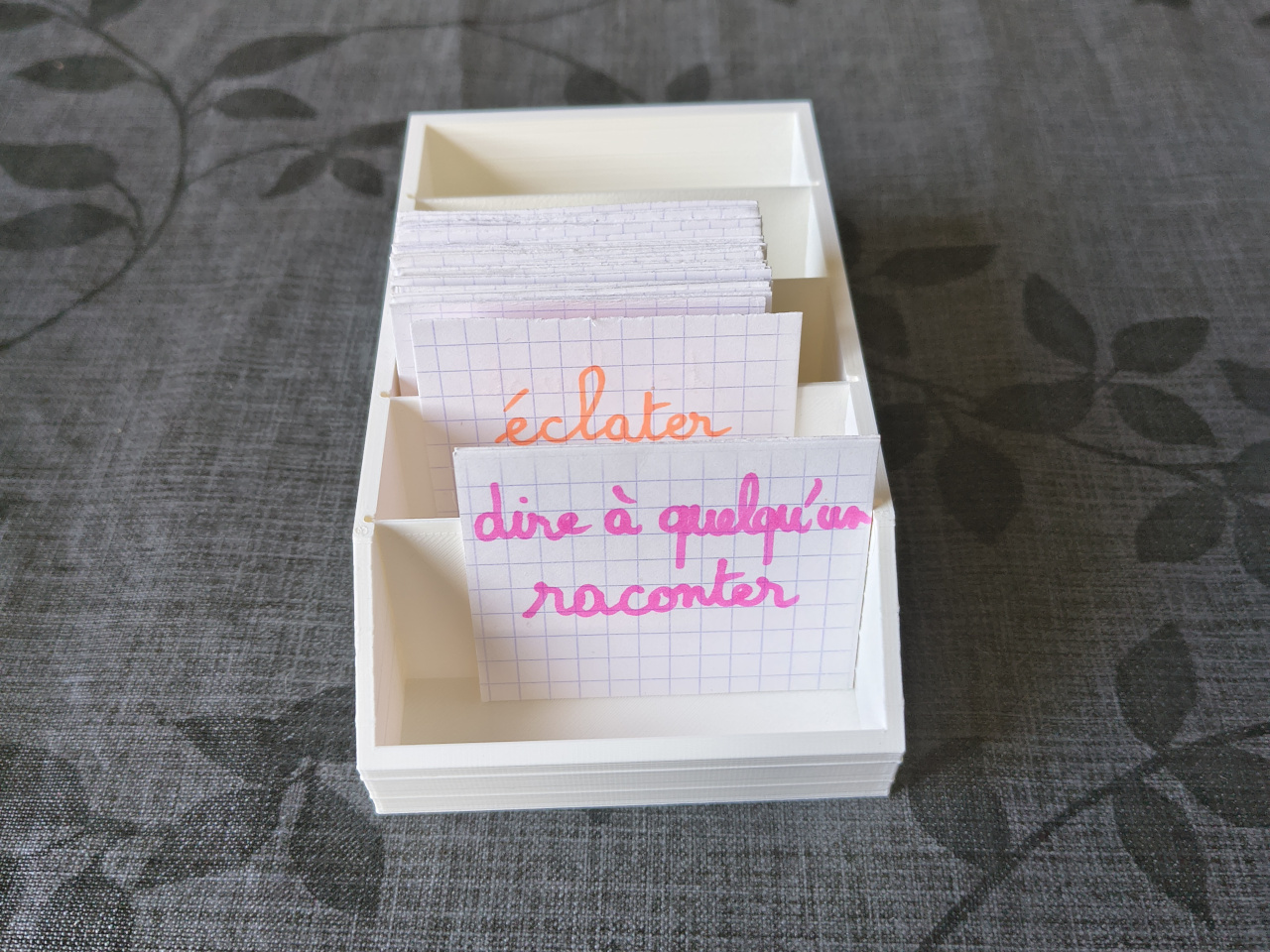 Caja de Leitner siendo impresa