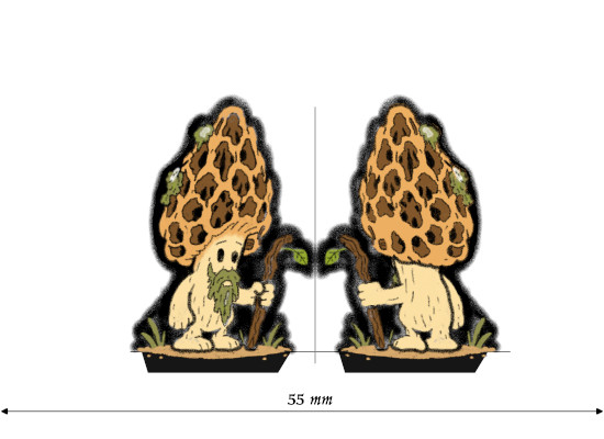 The Morel Sage paper mini, front and back on a 55 mm strip
